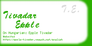 tivadar epple business card
